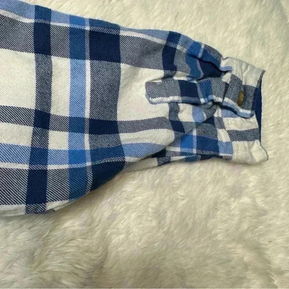 Zara Shirt Flannel Button-up Blue & White Size 4-5 Years - Picture 16 of 16